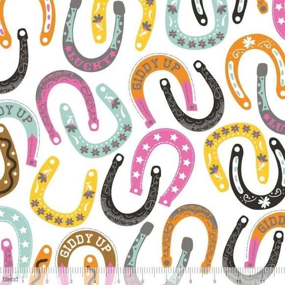 Blend Fabrics Lucky Charm in White Designer Fabric - 5 Yards - Picture 1 of 4